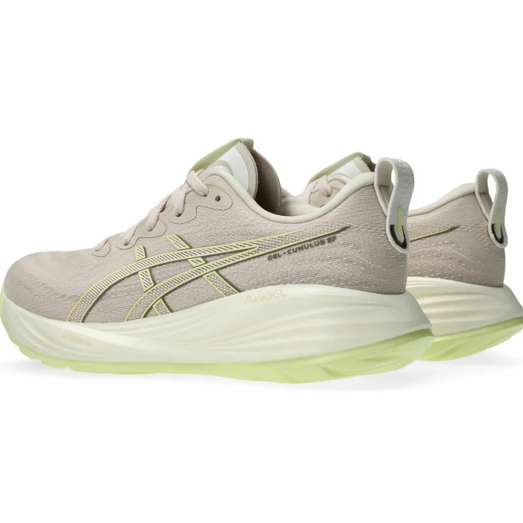 Hardloopschoenen-Asics Gel-Cumulus 27 hardloopschoenen dames mineral beige huddle yellow