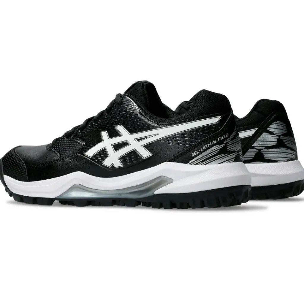 Asics GEL-LETHAL FIELD 2 hockeyschoenen heren black white< Hockeyschoenen