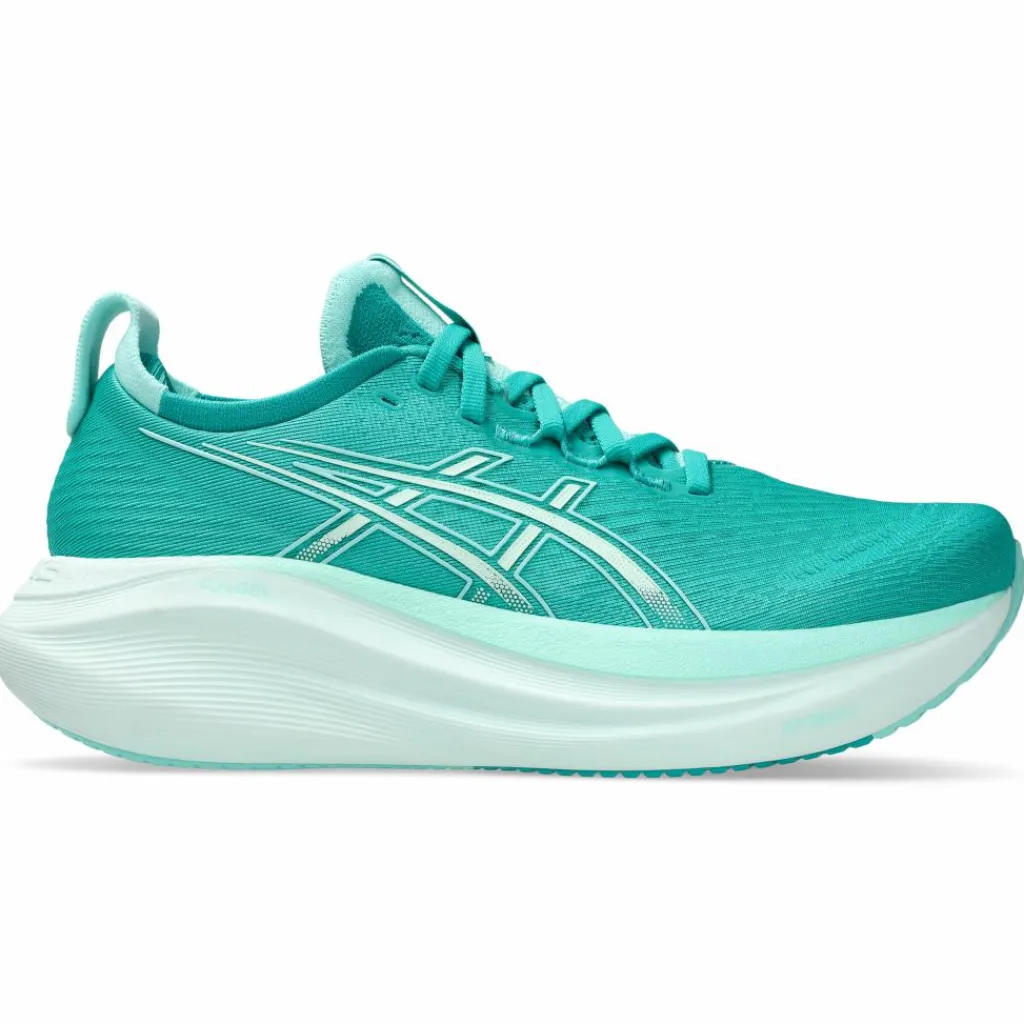 Asics Gel-Nimbus 27 hardloopschoenen dames wave teal illuminate mint< Hardloopschoenen