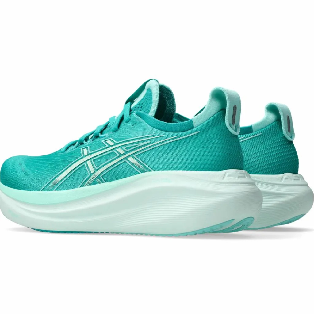 Asics Gel-Nimbus 27 hardloopschoenen dames wave teal illuminate mint< Hardloopschoenen