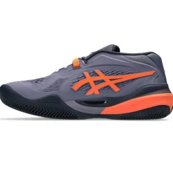 Asics Gel-Resolution X Clay tennisschoenen heren greyish purple nova orange< Tennisschoenen