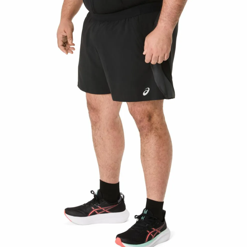 Hardloopkleding-Asics Road 5 inch hardloopbroek heren performance black graphite grey