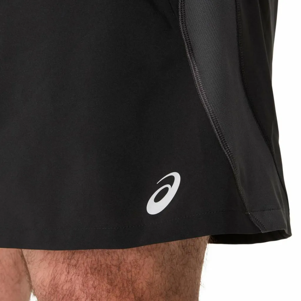 Hardloopkleding-Asics Road 5 inch hardloopbroek heren performance black graphite grey