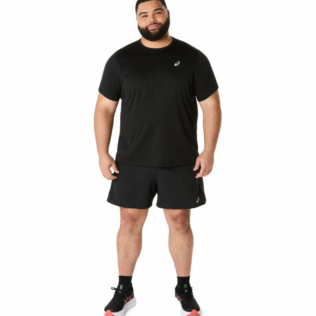 Hardloopkleding-Asics Road 5 inch hardloopbroek heren performance black graphite grey