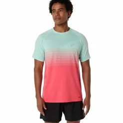 Asics Seamless SS hardloopshirt heren coral reef oasis green< Hardloopkleding