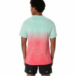 Asics Seamless SS hardloopshirt heren coral reef oasis green< Hardloopkleding