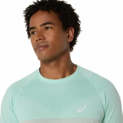 Asics Seamless SS hardloopshirt heren coral reef oasis green< Hardloopkleding