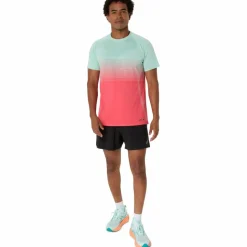 Asics Seamless SS hardloopshirt heren coral reef oasis green< Hardloopkleding