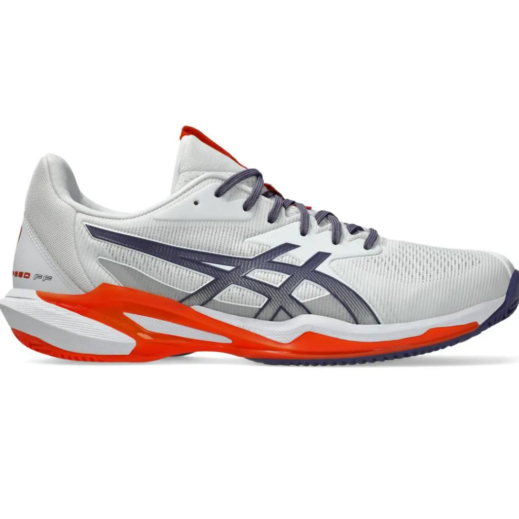 Asics Solution Speed FF 3 Clay tennisschoenen heren white greyish purple< Tennisschoenen