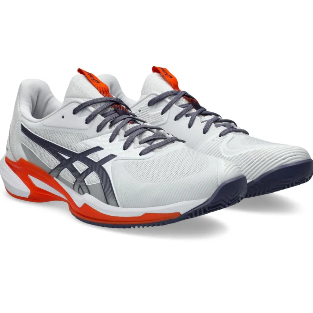 Asics Solution Speed FF 3 Clay tennisschoenen heren white greyish purple< Tennisschoenen
