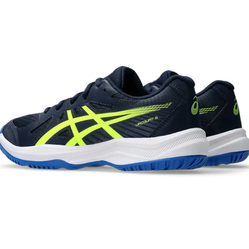 Asics Upcourt 6 GS indoorschoenen junior midnight safety yellow< Indoorschoenen