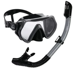 Zwemmen & Duiken-Atlantis Borneo Combo snorkelset black grey