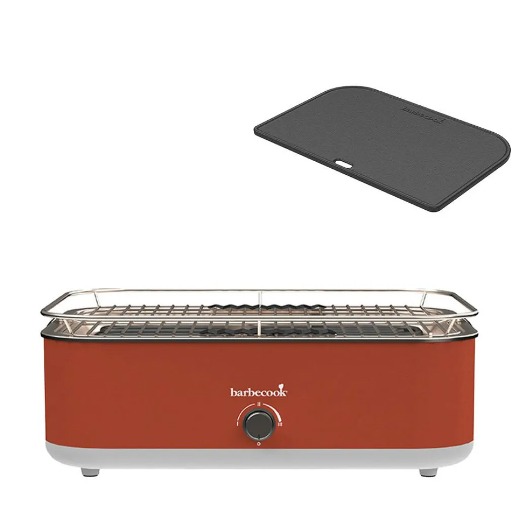 Elektrische Bbq-Barbecook E-Carlo elektrische barbecue red inclusief contactplaat