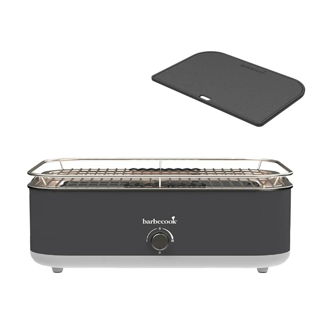 Elektrische Bbq-Barbecook E-Carlo elektrische barbecue midnight grey inclusief contactplaat