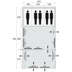 Bardani AirSpace 410 TC opblaasbare tent beige< 5-Persoons Tent|Tunneltenten