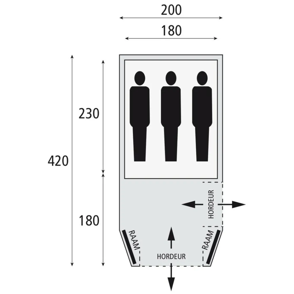 Bardani AirWolf 200 TC opblaasbare tent beige< 3-Persoons Tent|Tunneltenten