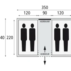 4-Persoons Tent|Tunneltenten-Bardani Amigo 350 vis-à-vis tent grey