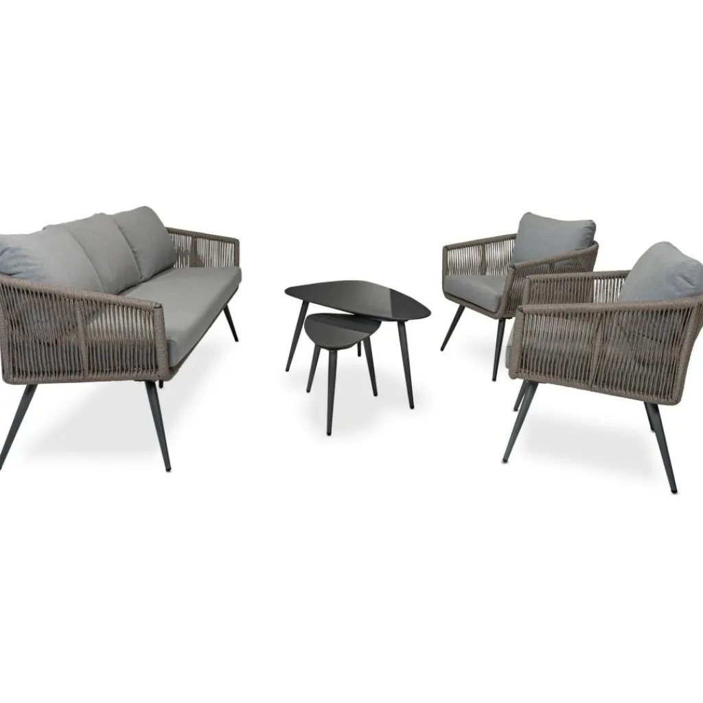 Loungesets-Bardani Azori loungeset 5-delig taupe