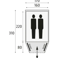 2-Persoons Tent|Tunneltenten-Bardani Cortina 170 RSTC koepeltent beige