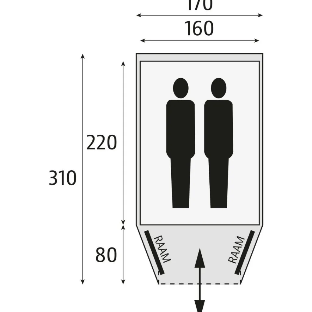 2-Persoons Tent|Tunneltenten-Bardani Cortina 170 RSTC koepeltent beige