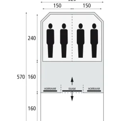 4-Persoons Tent|Tunneltenten-Bardani Greenland 320 RSTC piramidetent beige