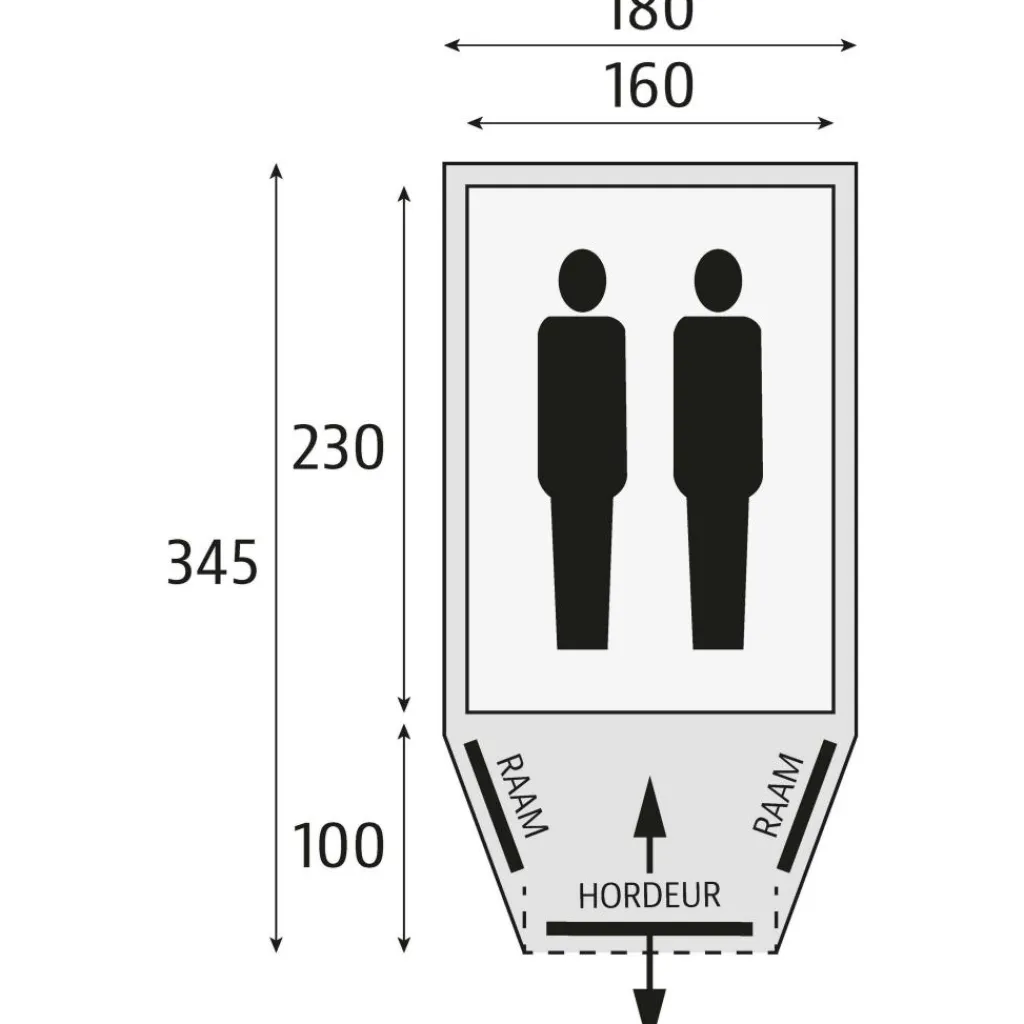 2-Persoons Tent|Tunneltenten-Bardani Mustang 180 RSTC tunneltent beige