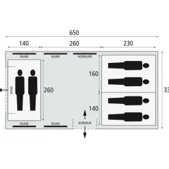 6-Persoons Tent|Tunneltenten-Bardani Porto Grande 650 RSTC tunneltent beige