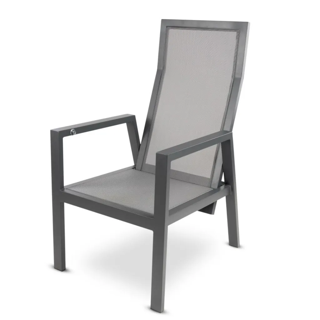 Tuinstoelen-Bardani Quinta verstelbare tuinstoel antraciet