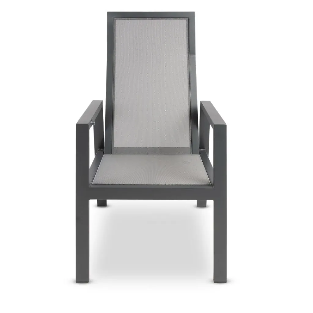 Tuinstoelen-Bardani Quinta verstelbare tuinstoel antraciet