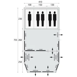 Bardani Royal Prestige 410 Air RSC opblaasbare tent beige< 5-Persoons Tent|Familietenten Opblaasbaar