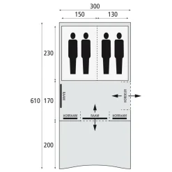 Bardani Spitfire 300 Deluxe RSTC tunneltent beige< 4-Persoons Tent|Tunneltenten