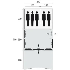 Bardani Spitfire 340 XL Deluxe RSTC tunneltent beige< 5-Persoons Tent|Tunneltenten