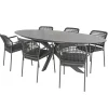 Tuinsets-Bardani Varesse 240 x 108 cm Barista 6 tuinset antraciet