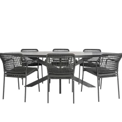Tuinsets-Bardani Varesse 240 x 108 cm Barista 6 tuinset antraciet