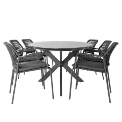 Tuinsets-Bardani Varesse 240 x 108 cm Barista 6 tuinset antraciet