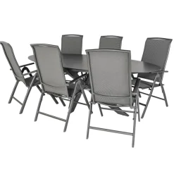 Tuinsets-Bardani Varesse 240 x 108 cm Capri 6 tuinset antraciet