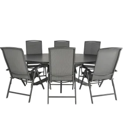 Tuinsets-Bardani Varesse 240 x 108 cm Capri 6 tuinset antraciet