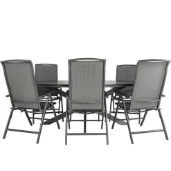 Tuinsets-Bardani Varesse 240 x 108 cm Capri 6 tuinset antraciet