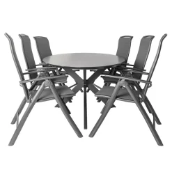 Tuinsets-Bardani Varesse 240 x 108 cm Capri 6 tuinset antraciet