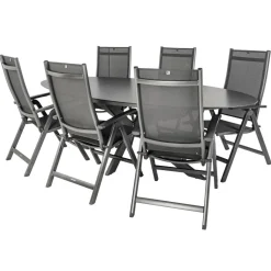 Tuinsets-Bardani Varesse 240 x 108 cm Easy 6 tuinset antraciet