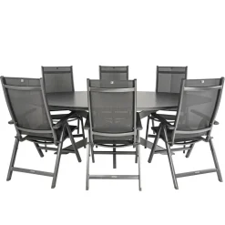 Tuinsets-Bardani Varesse 240 x 108 cm Easy 6 tuinset antraciet