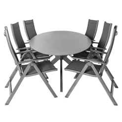 Tuinsets-Bardani Varesse 240 x 108 cm Easy 6 tuinset antraciet