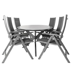 Tuinsets-Bardani Varesse 240 x 108 cm Easy 6 tuinset antraciet