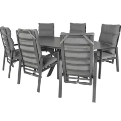 Tuinsets-Bardani Varesse 240 x 108 cm Impera 6 tuinset antraciet