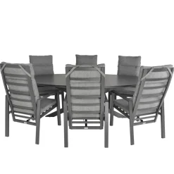Tuinsets-Bardani Varesse 240 x 108 cm Impera 6 tuinset antraciet
