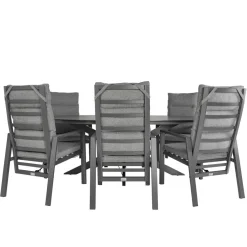 Tuinsets-Bardani Varesse 240 x 108 cm Impera 6 tuinset antraciet