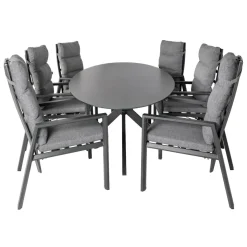 Tuinsets-Bardani Varesse 240 x 108 cm Impera 6 tuinset antraciet