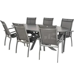 Bardani Varesse 240 x 108 cm Legato stapelbaar 6 tuinset  antraciet< Tuinsets