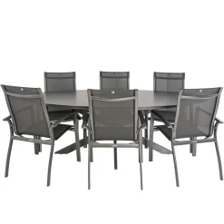 Bardani Varesse 240 x 108 cm Legato stapelbaar 6 tuinset  antraciet< Tuinsets