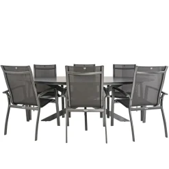 Bardani Varesse 240 x 108 cm Legato stapelbaar 6 tuinset  antraciet< Tuinsets